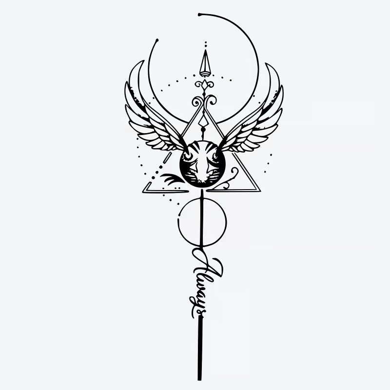 Wings Circle Triangle Always Tattoo