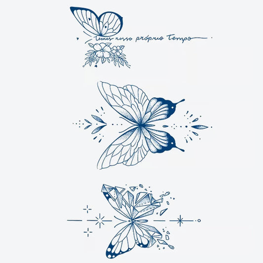 Butterfly Floral Elements Series Tattoo