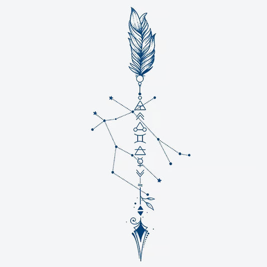 Feather Constellation Symbol Tattoo