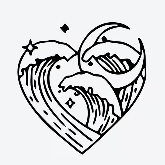 Waves And Love Tattoo