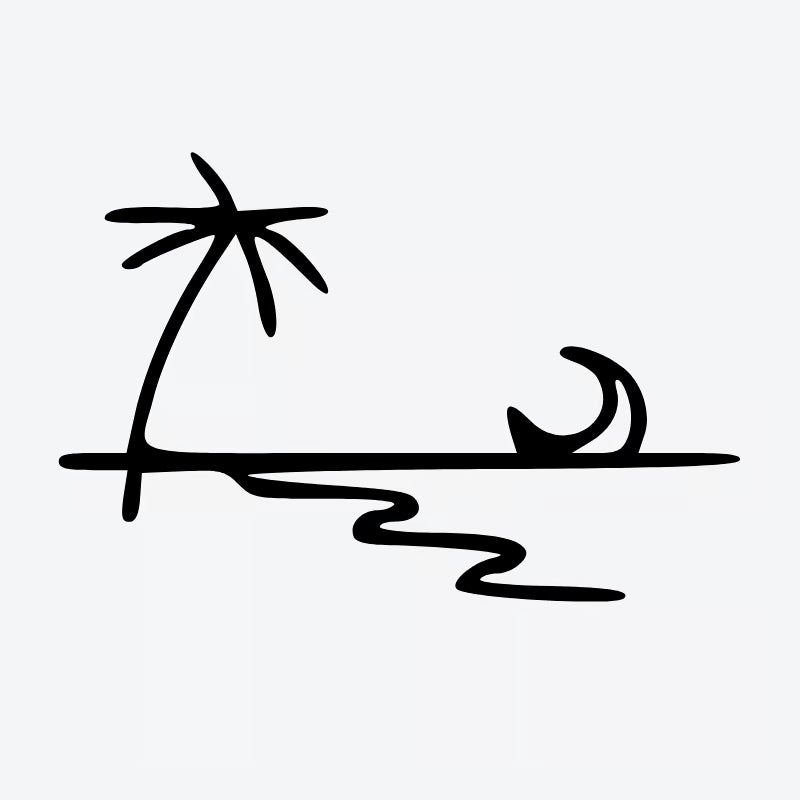 Tropical Beach Scene Tattoo