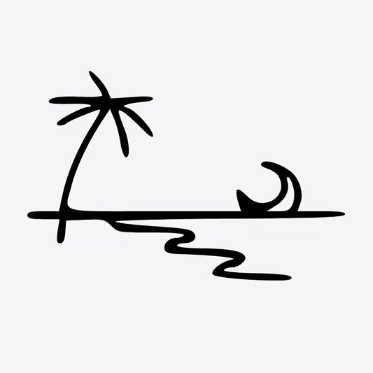 Tropical Beach Scene Tattoo