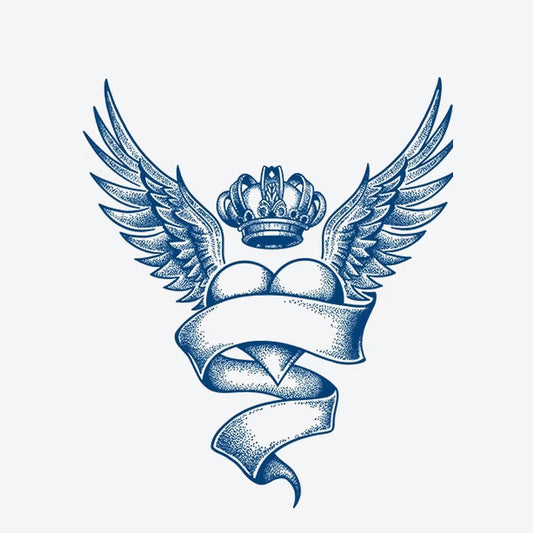 Crowned Wings Banner Tattoo