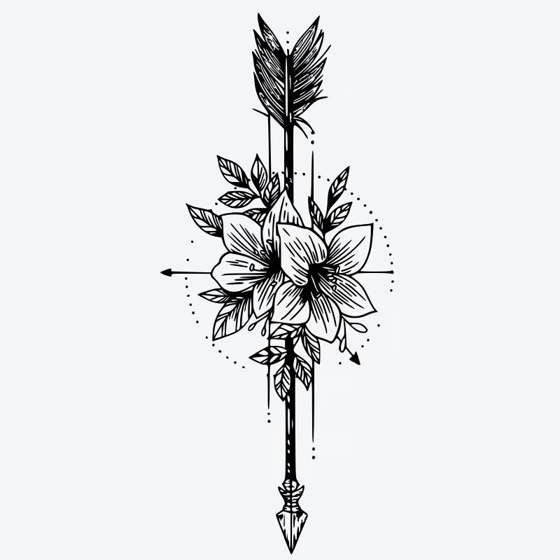 Arrow Flower Tattoo