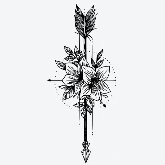 Arrow Flower Tattoo