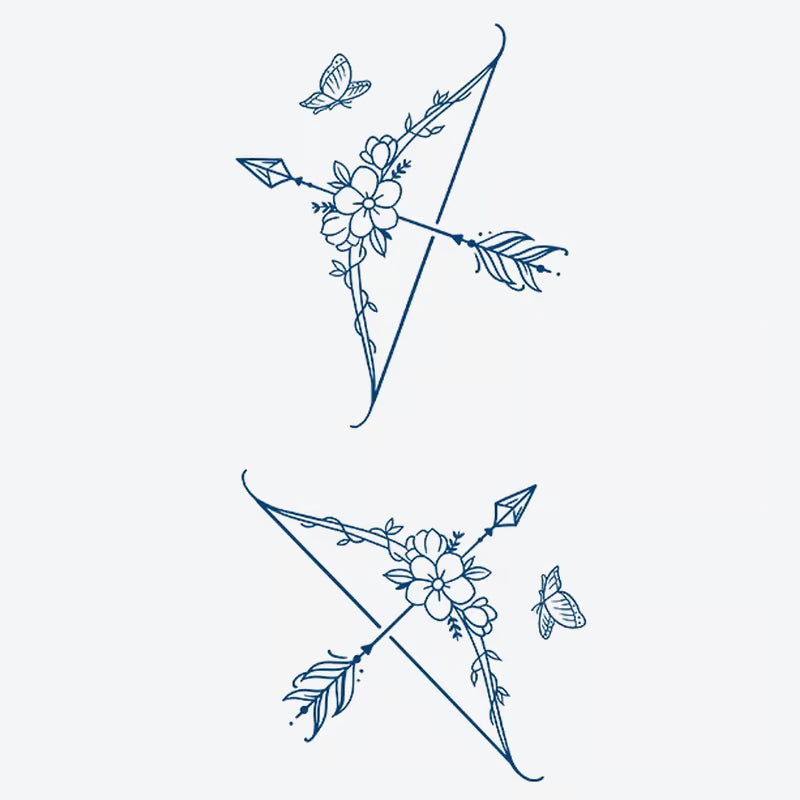 Floral Arrow Butterfly Tattoo