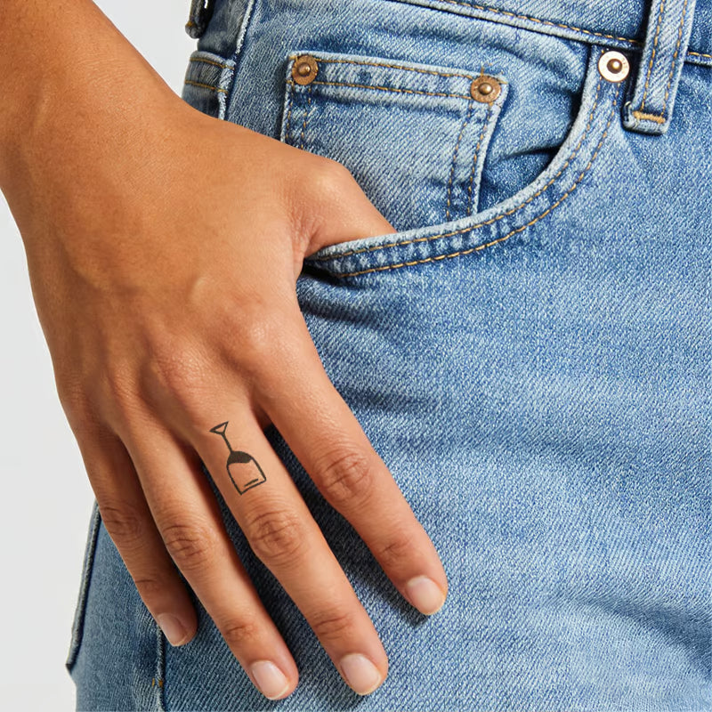 Wine Glass Silhouette Tattoo