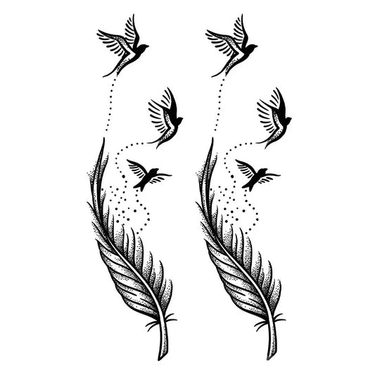 Birds And Feathers Tattoo