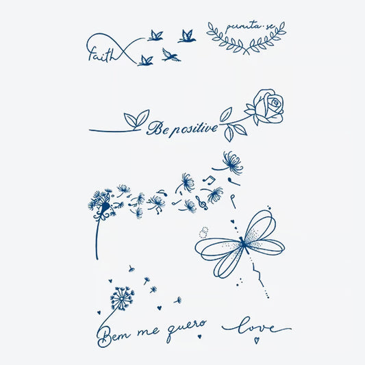 Floral Quotes Series Tattoo