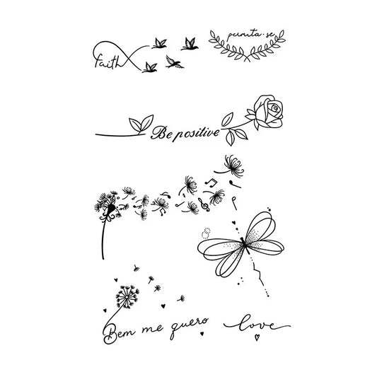 Floral Quotes Series Tattoo