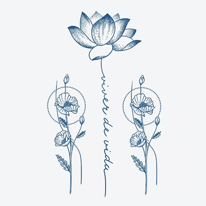 Lotus Flower Poppy Tattoo