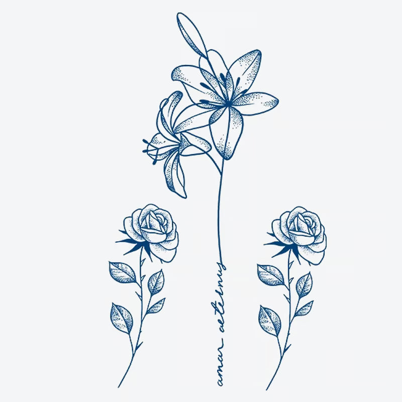 Lily Rose Lotus Tattoo