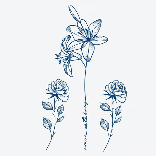 Lily Rose Lotus Tattoo