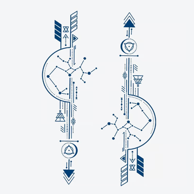 Geometric Cosmic Lines Tattoo