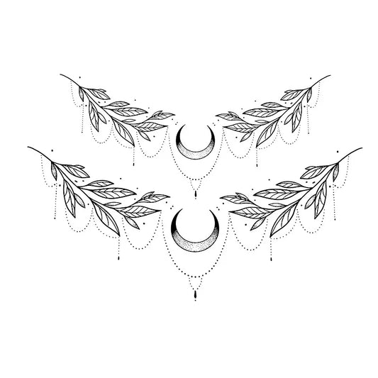 Moon Leaf Mandala Tattoo