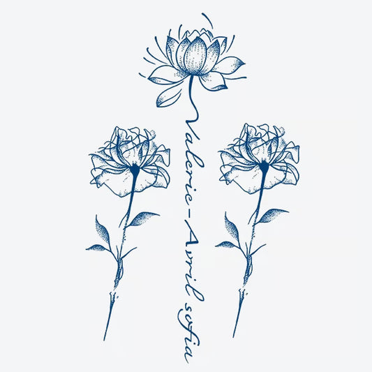 Lotus And Rose Tattoo