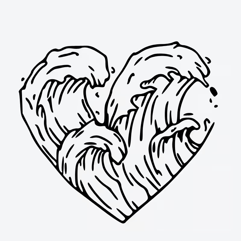 Wave Heart Tattoo