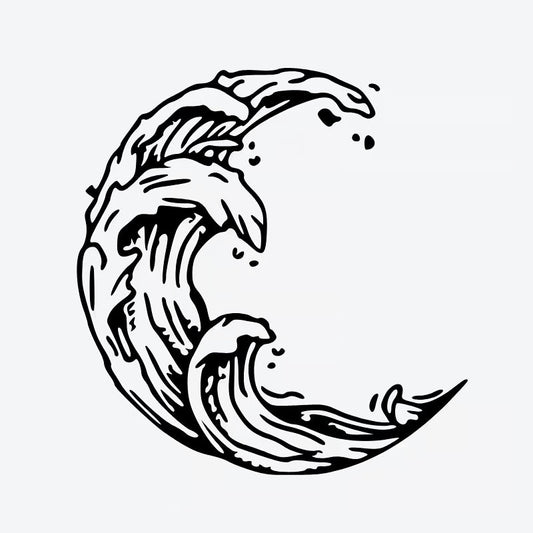 Crescent Wave Tattoo