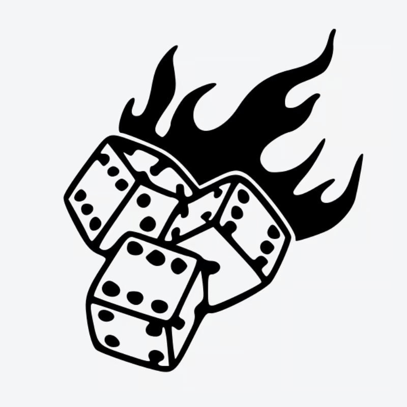 Flaming Dice Tattoo