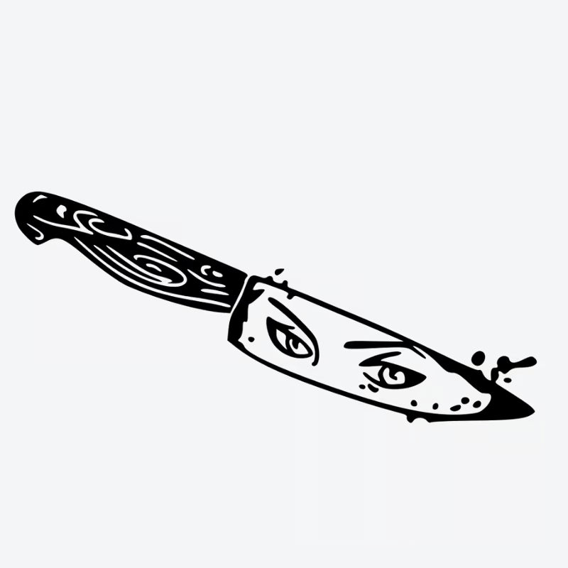 Edgy Knife With Eyes Tattoo