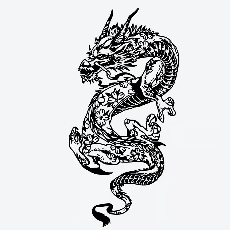 Dragon Floral Tattoo