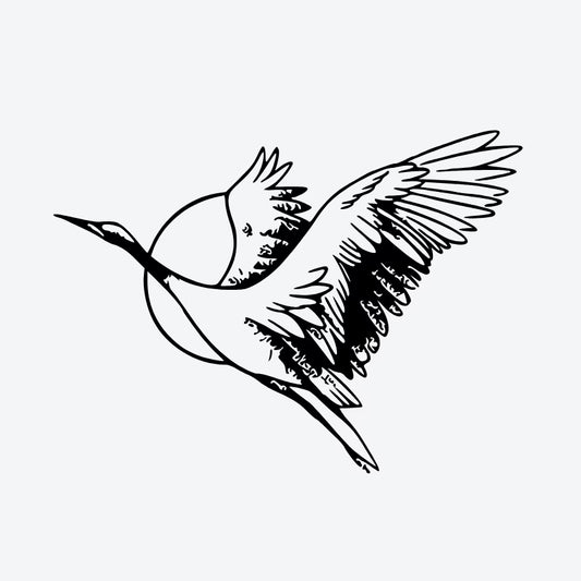 Cranes Sunrise Tattoo