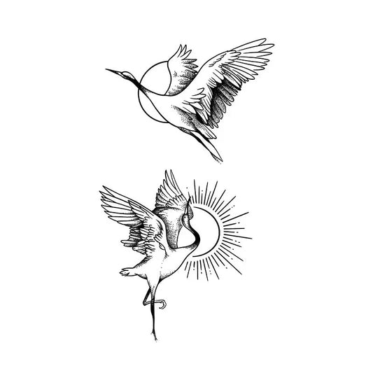 Cranes Sunrise Tattoo