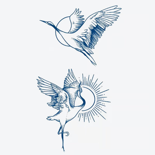 Cranes Sunrise Tattoo