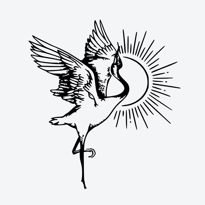 Cranes Sunrise Tattoo