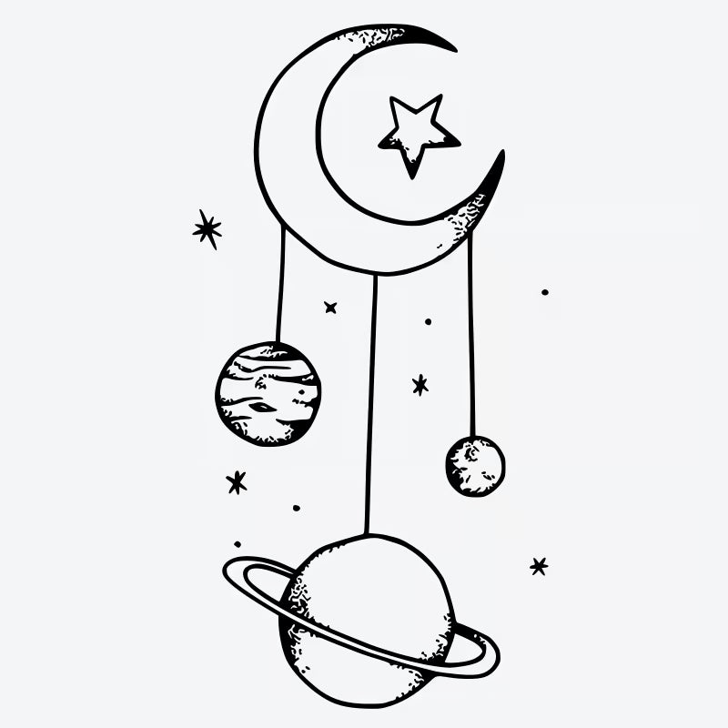 Moon Planet Star Tattoo