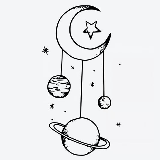 Moon Planet Star Tattoo