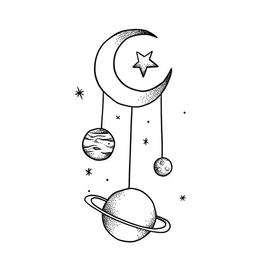 Moon Planet Star Tattoo