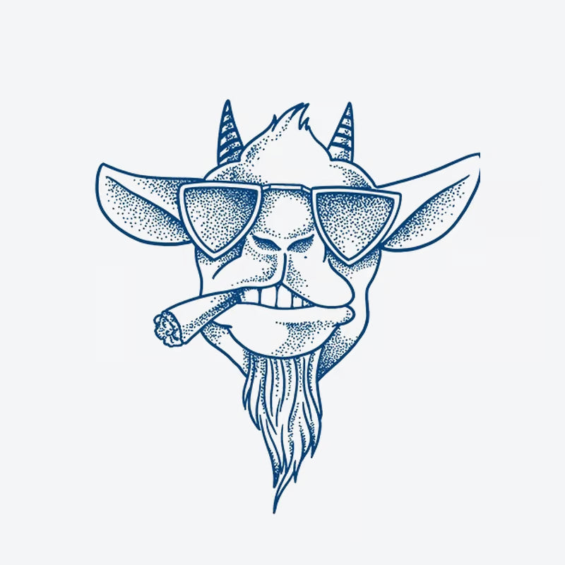 Goat Smoking Sunglasses Tattoo