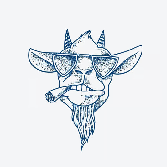 Goat Smoking Sunglasses Tattoo