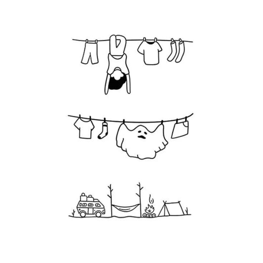 Camping Laundry Ghost Tattoo