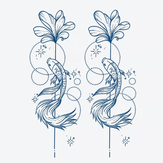 Koi Fish Flower Tattoo