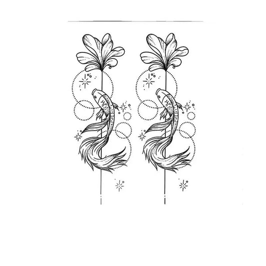 Koi Fish Flower Tattoo