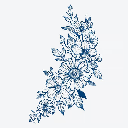 Floral Bouquet Leaves Tattoo