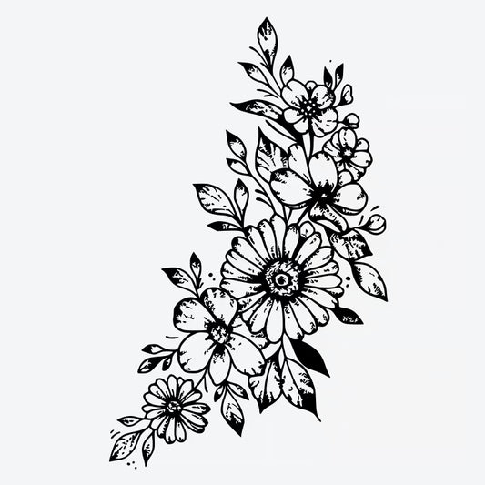 Floral Bouquet Leaves Tattoo