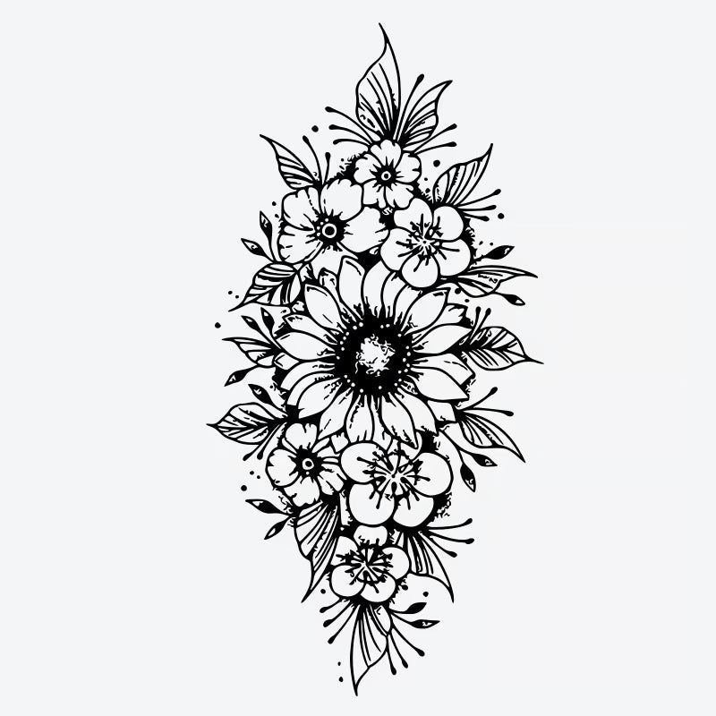 Floral Bouquet Design Tattoo