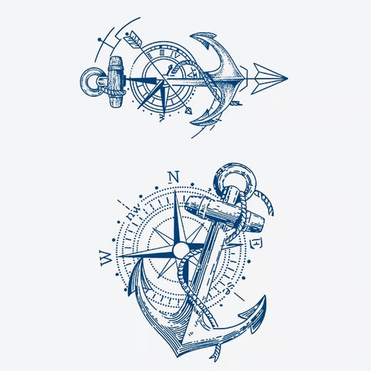 Anchor Compass Tattoo