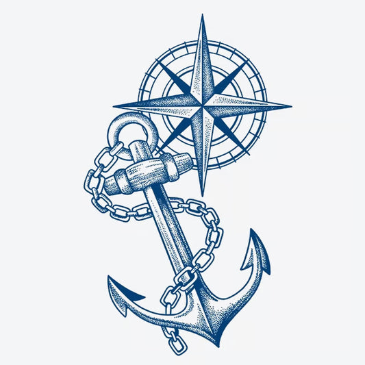 Anchor Compass Tattoo