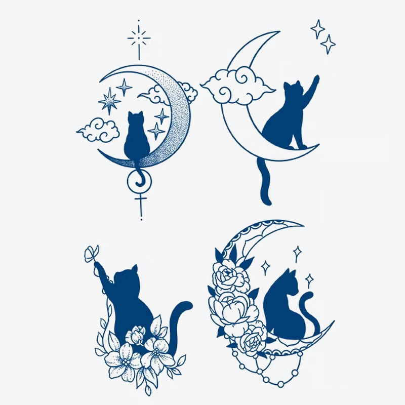 Cat Moon Series Tattoo