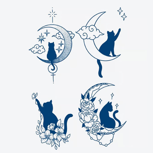 Cat Moon Series Tattoo