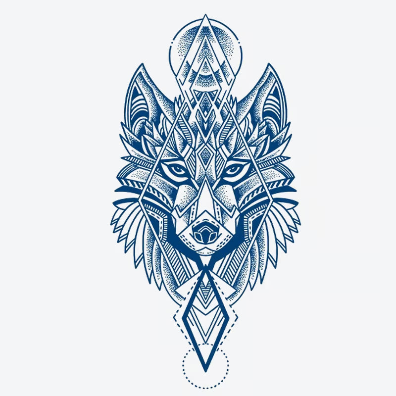 Geometric Wolf Tattoo