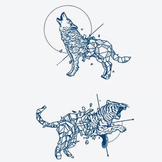 Wolf Tiger Fragmentation Tattoo
