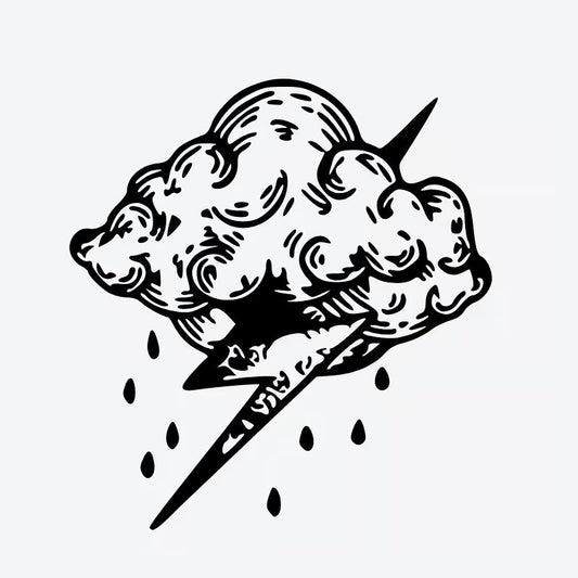 Storm Cloud And Lightning Tattoo