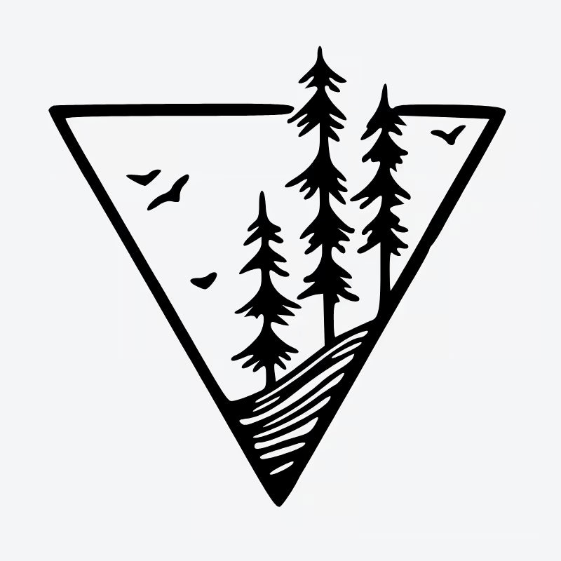 Tree Triangle Landscape Tattoo