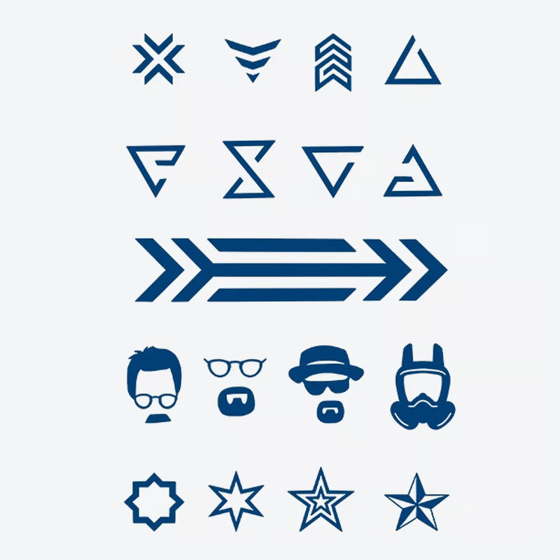 Geometric Faces Arrow Star Tattoo