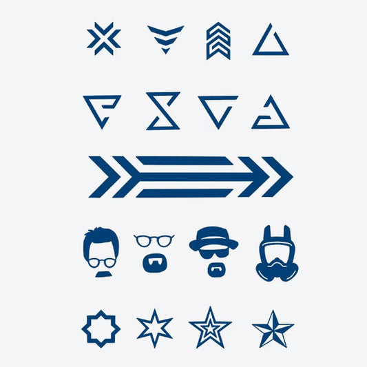 Geometric Faces Arrow Star Tattoo